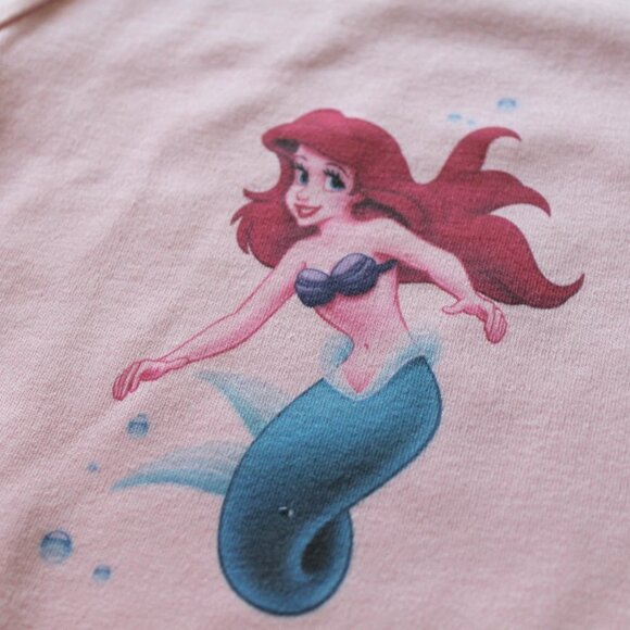 Onesie Disney Ariel Little Mermaid baby girl long sleeve 100% cotton pink new - Picture 7 of 12